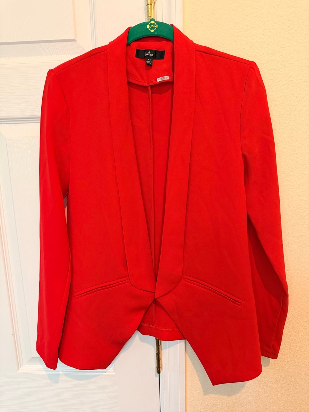 Lulu's Red Open-Front Shawl Blazer